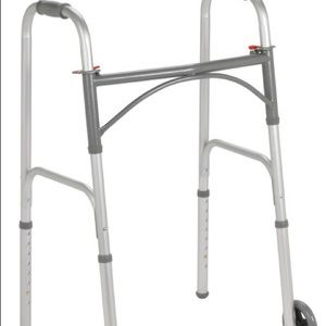 Folding Walker, Two Button with 5" Wheels